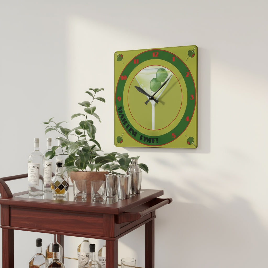 Martini Time Acrylic Wall Clock