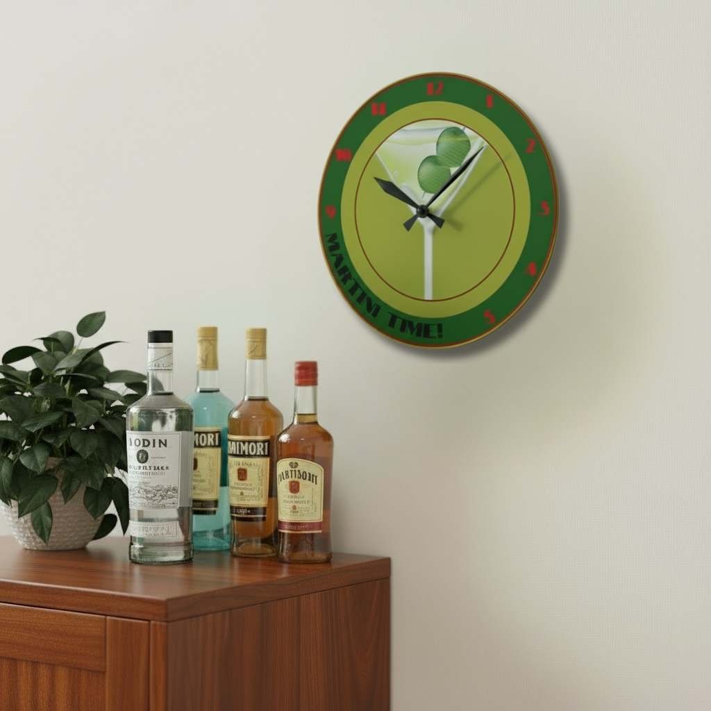 Martini Time Acrylic Wall Clock