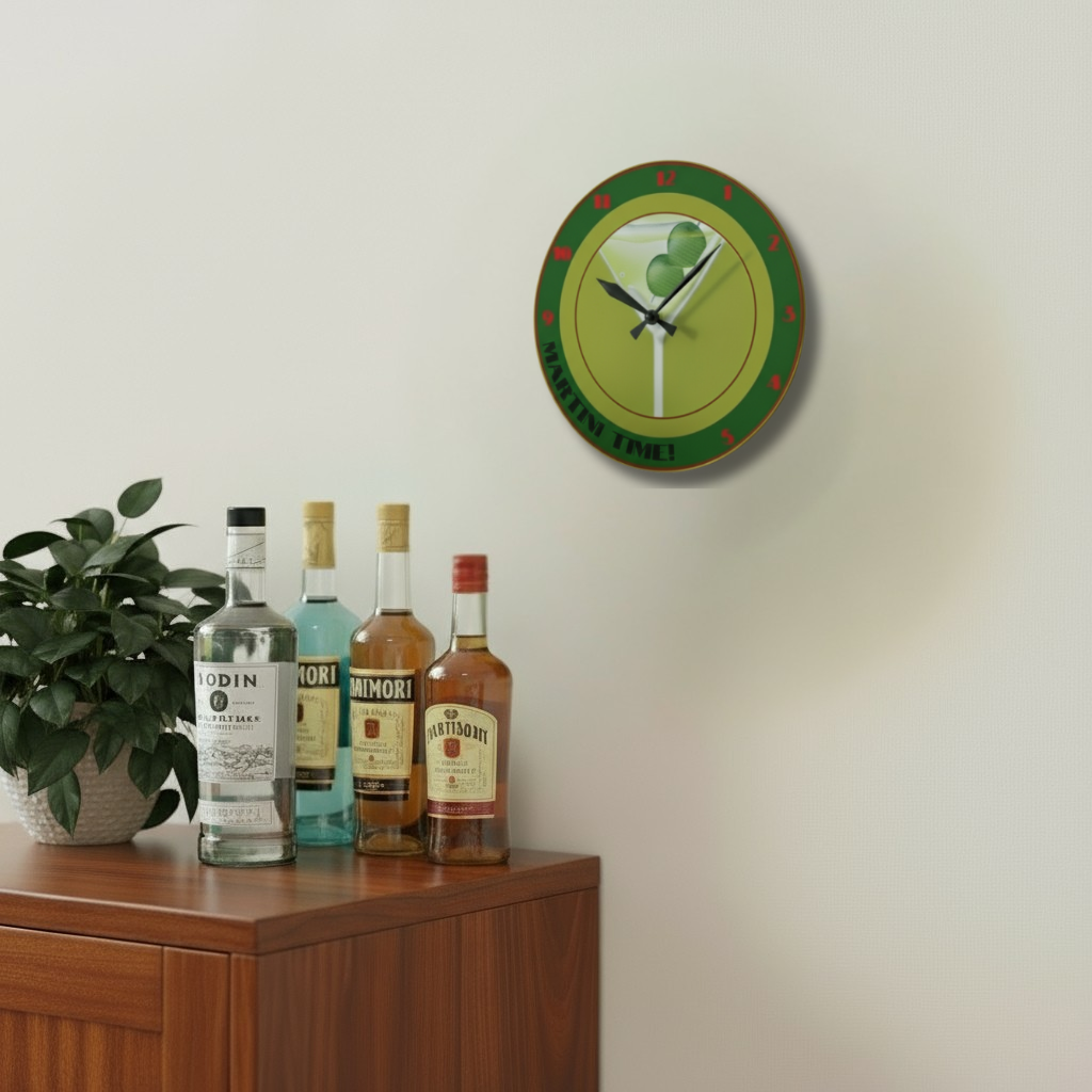 Martini Time Acrylic Wall Clock