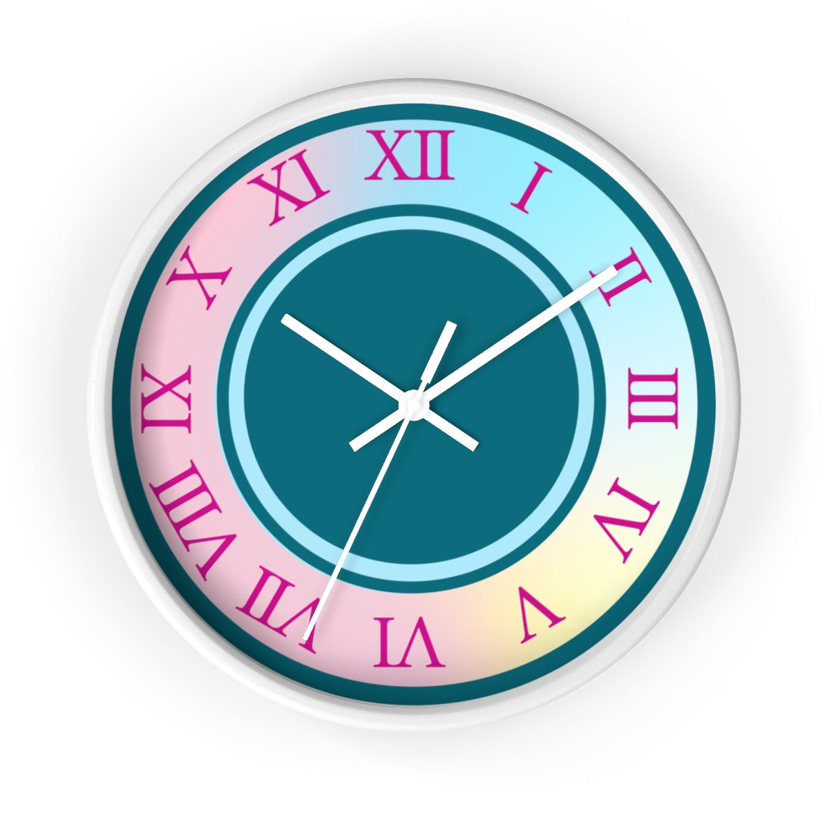 Rainbow Gradient Pink Girly Clock